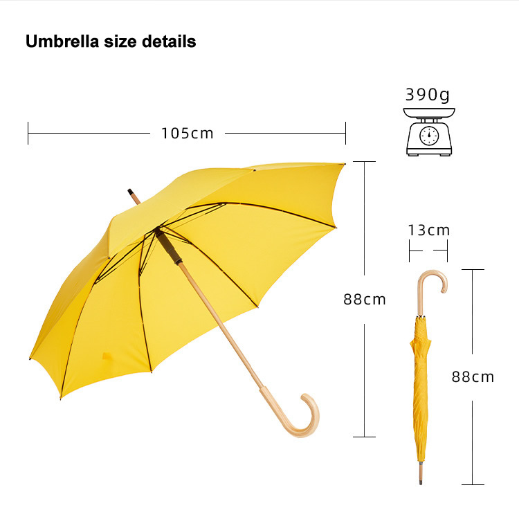 Wooden handle umbrella