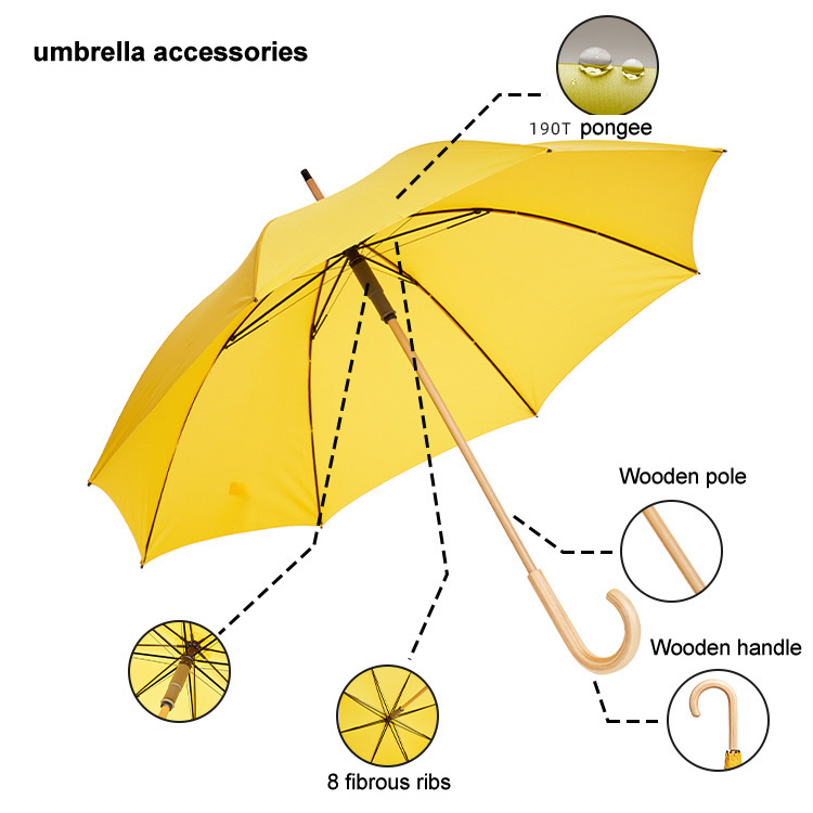 Wooden handle umbrella